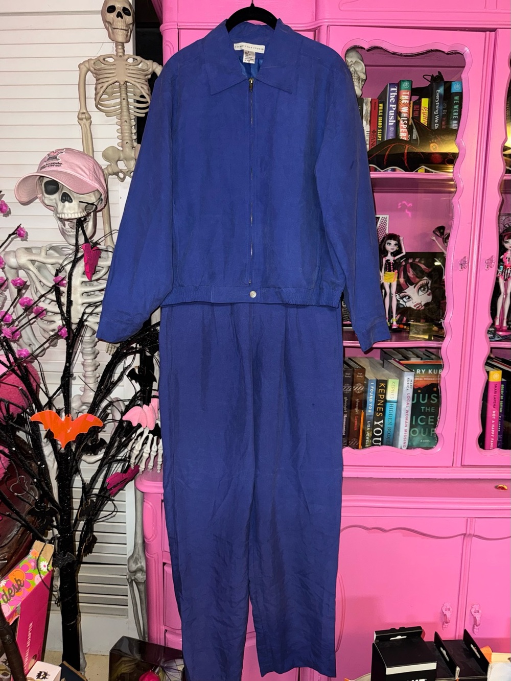 Vintage Melrose Silk Studio Womens Small 100% Silk Bomber Jacket Matching Set